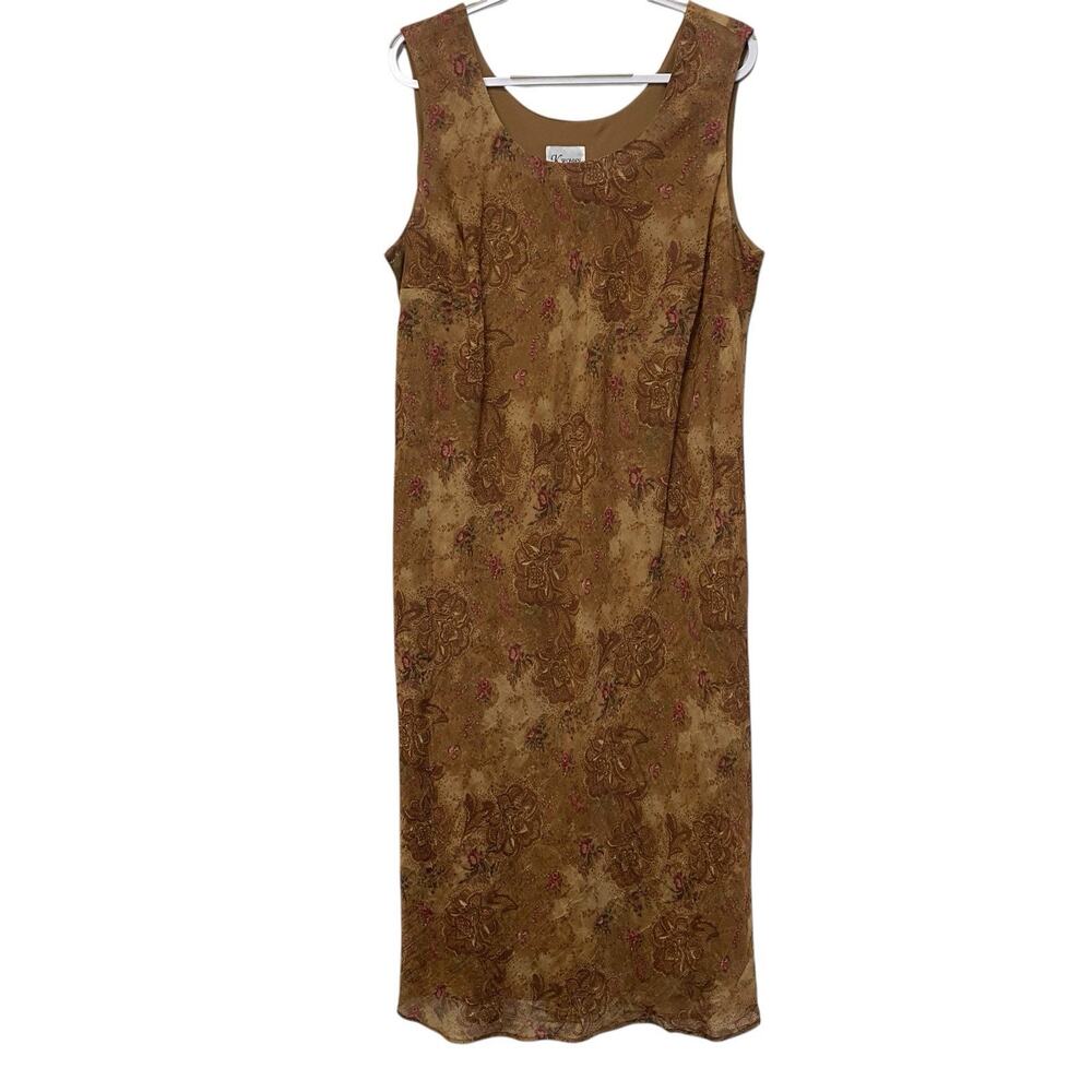 Vintage Y2K K Woman Maxi Dress 20W Sleeveless Paisley Print Lightweight Romantic